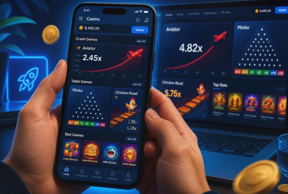 Aviator-Runde mit steigendem Multiplikator und Cashout-Button auf dem Smartphone-Display